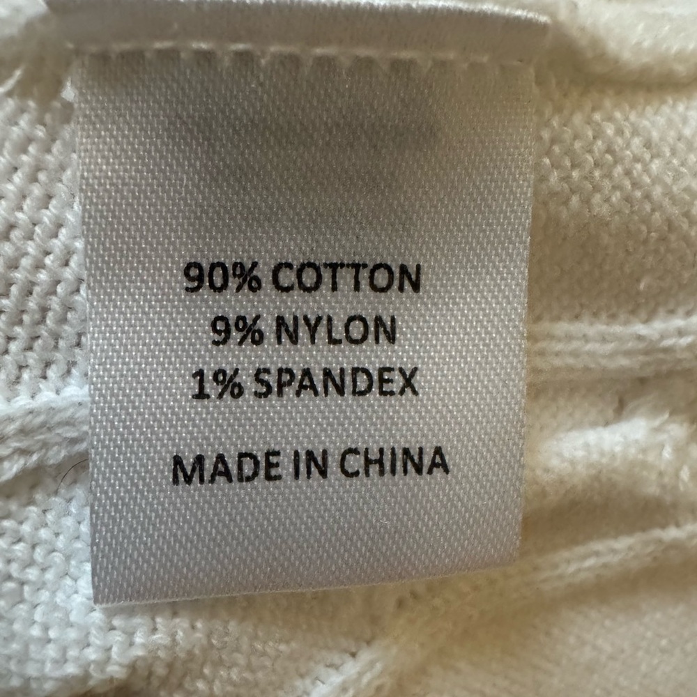 Tuckernuck XXL Cotton Cable Knit Kit Cardigan, Ivory - Picture 5 of 7